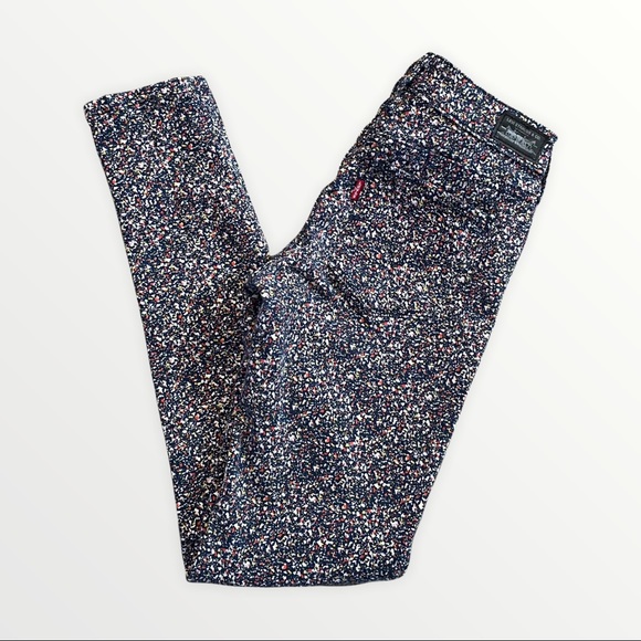 LEVI rainbow paint splatter skinny leggings size 2/26 - Picture 6 of 10